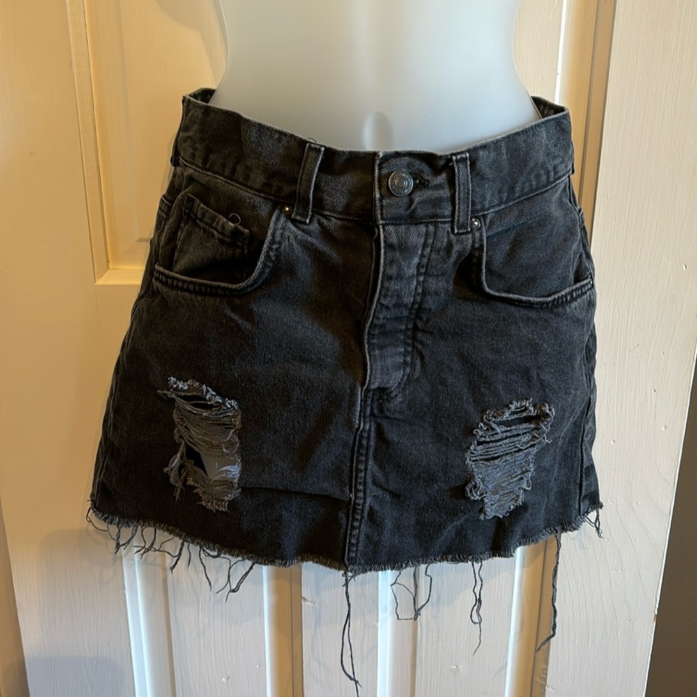 Forever 21 Distressed Jean Skirt